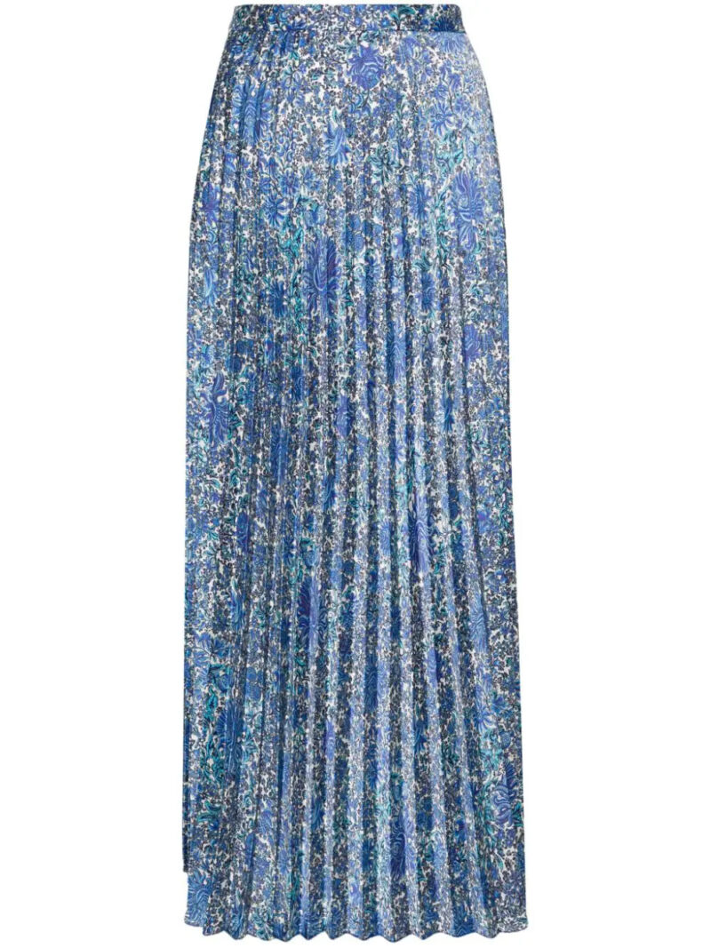SANDRO  paisley-print pleated midi skirt