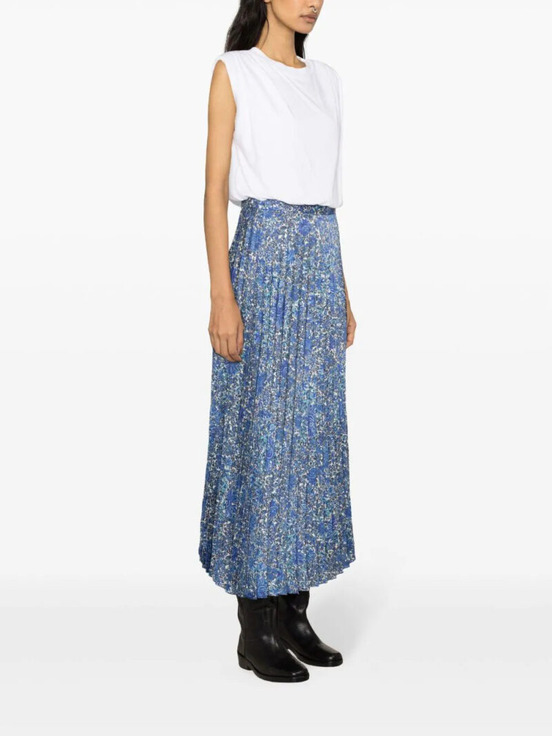 SANDRO  paisley-print pleated midi skirt