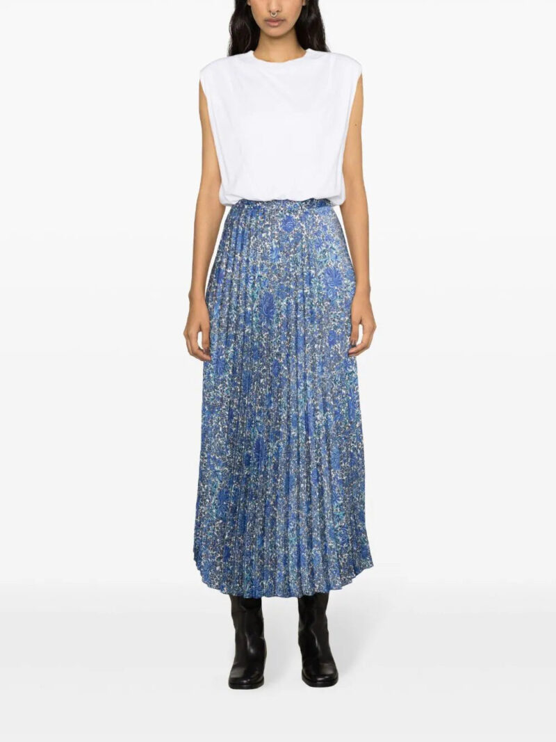SANDRO  paisley-print pleated midi skirt