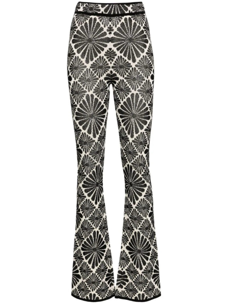 SANDRO  floral-embroidered flared trousers