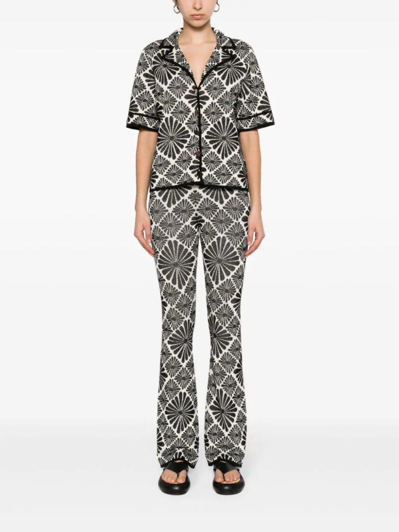 SANDRO  floral-embroidered flared trousers