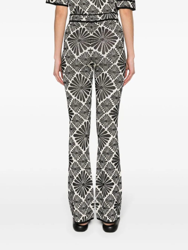 SANDRO  floral-embroidered flared trousers