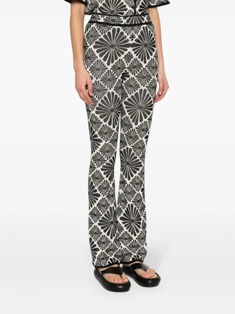 SANDRO  floral-embroidered flared trousers