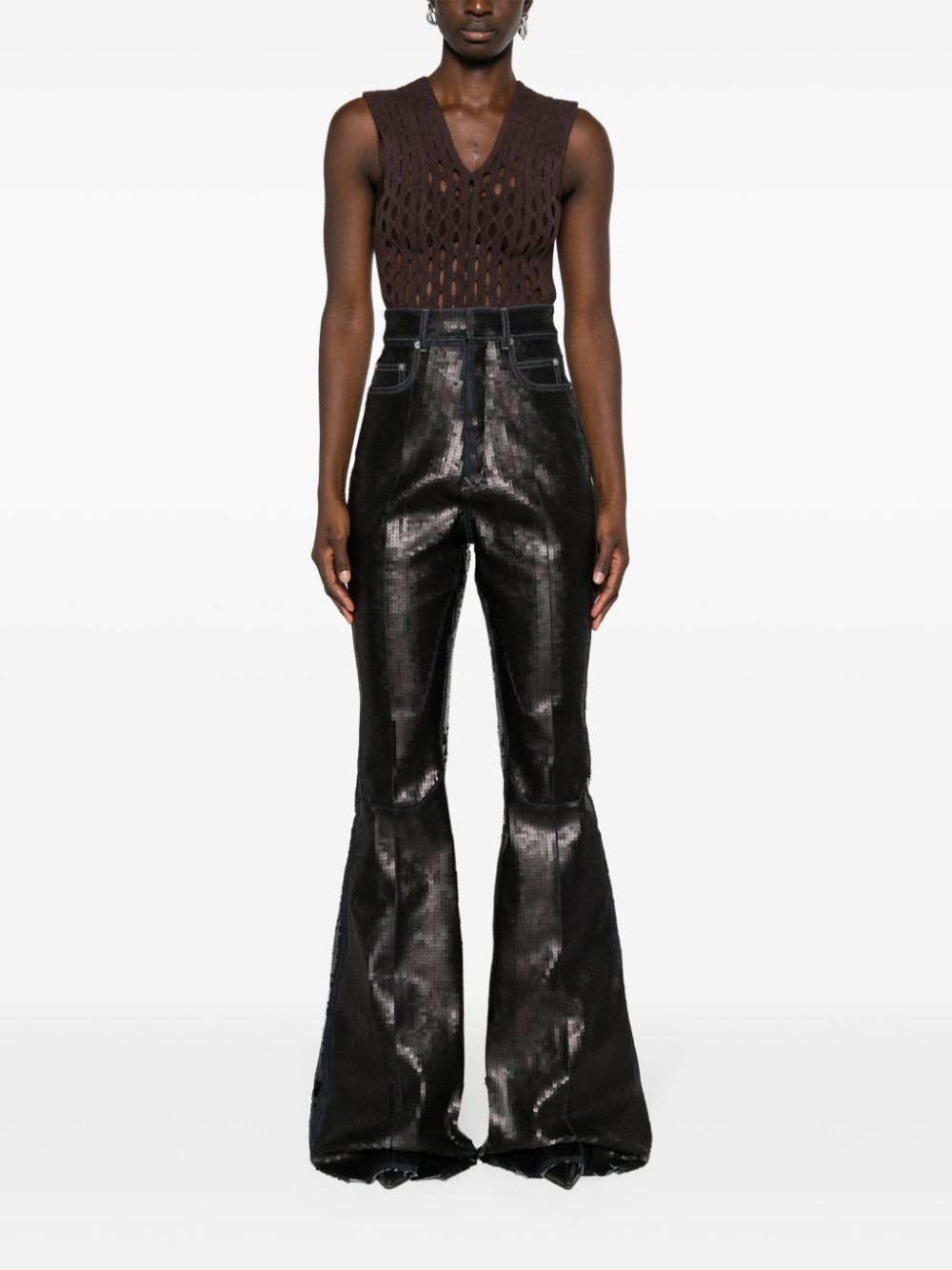 Rick Owens sequinned flared trousers - Image 2