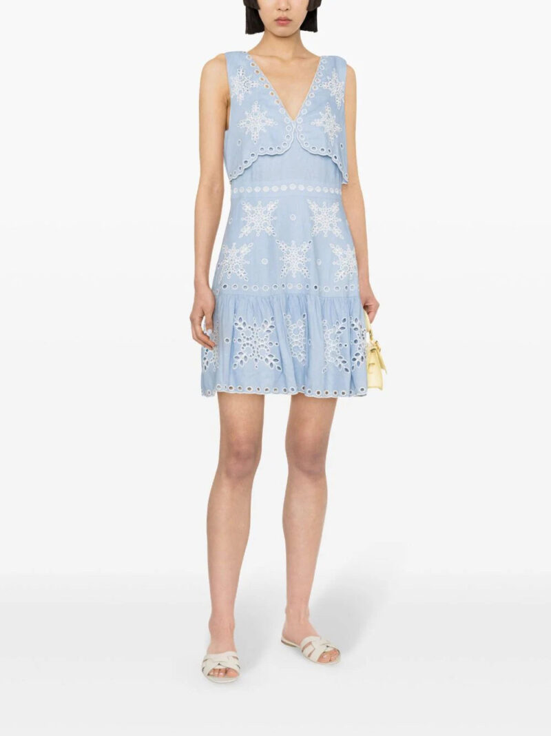 SANDRO  Lio broderie-anglaise minidress