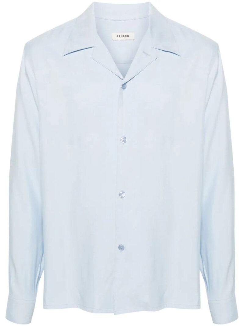 SANDRO  camp-collar twill shirt