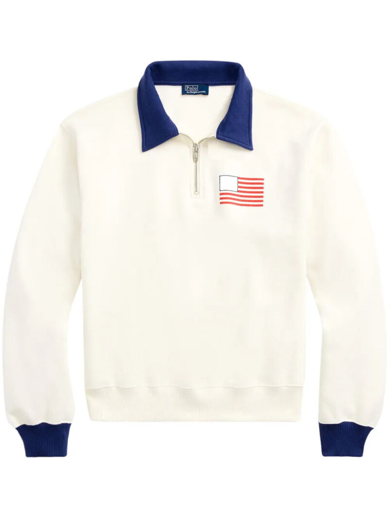 Polo Ralph Lauren  logo-print quarter-zip sweatshirt
