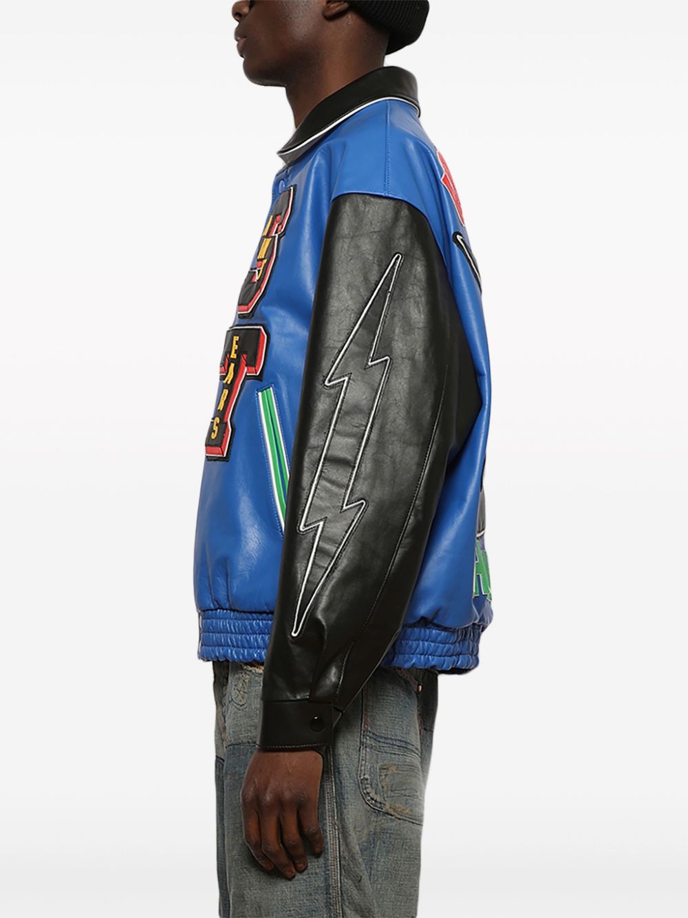 SAINT MXXXXXX x Denim Tears leather varsity jacket - Image 4