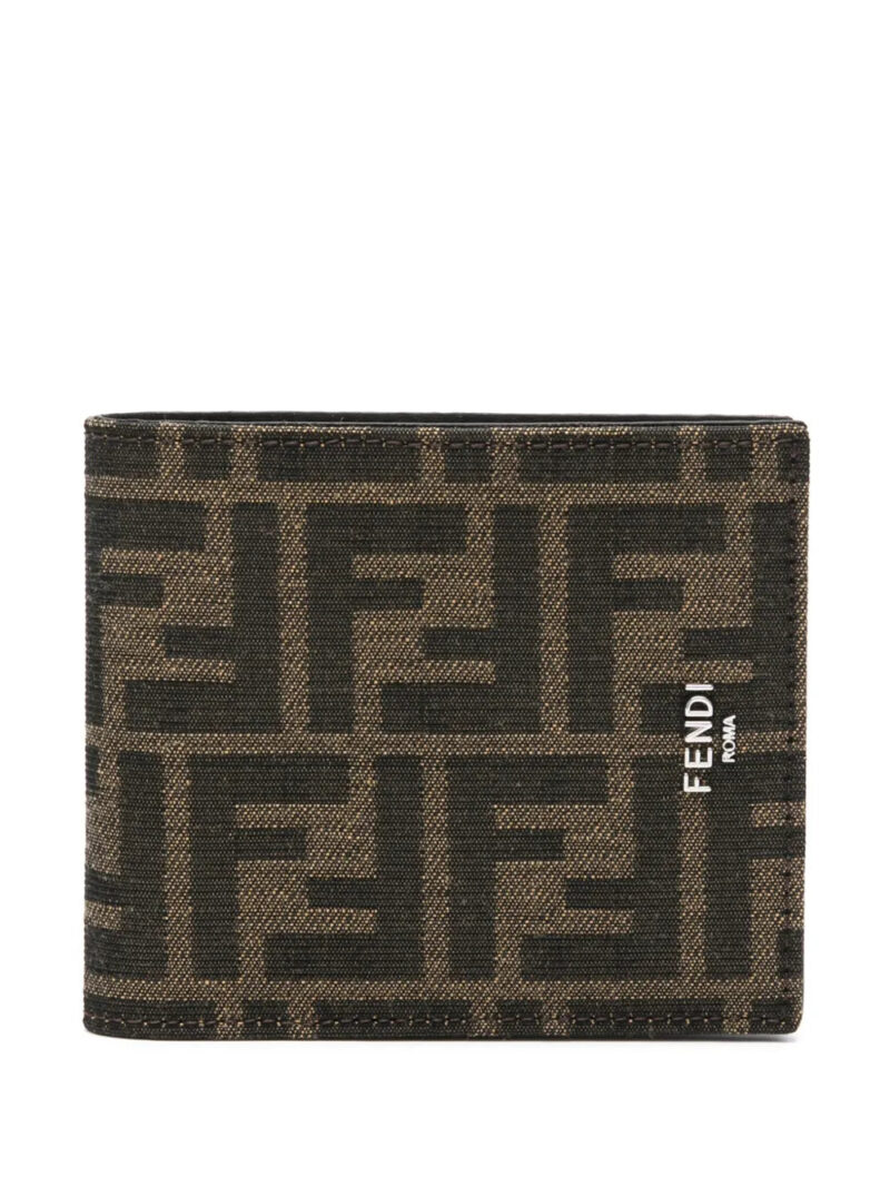 FENDI  FF-jacquard leather wallet