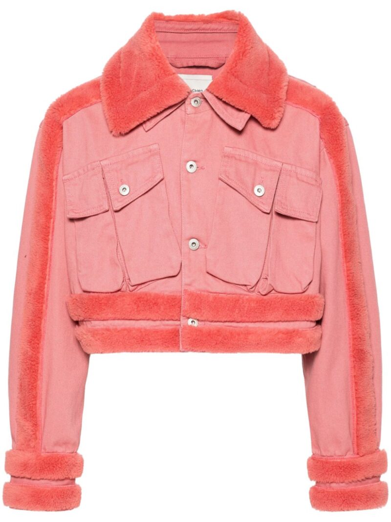 Feng Chen Wang  faux-shearling denim jacket
