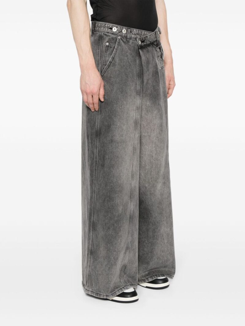 Feng Chen Wang  asymmetric-waist wide-leg jeans