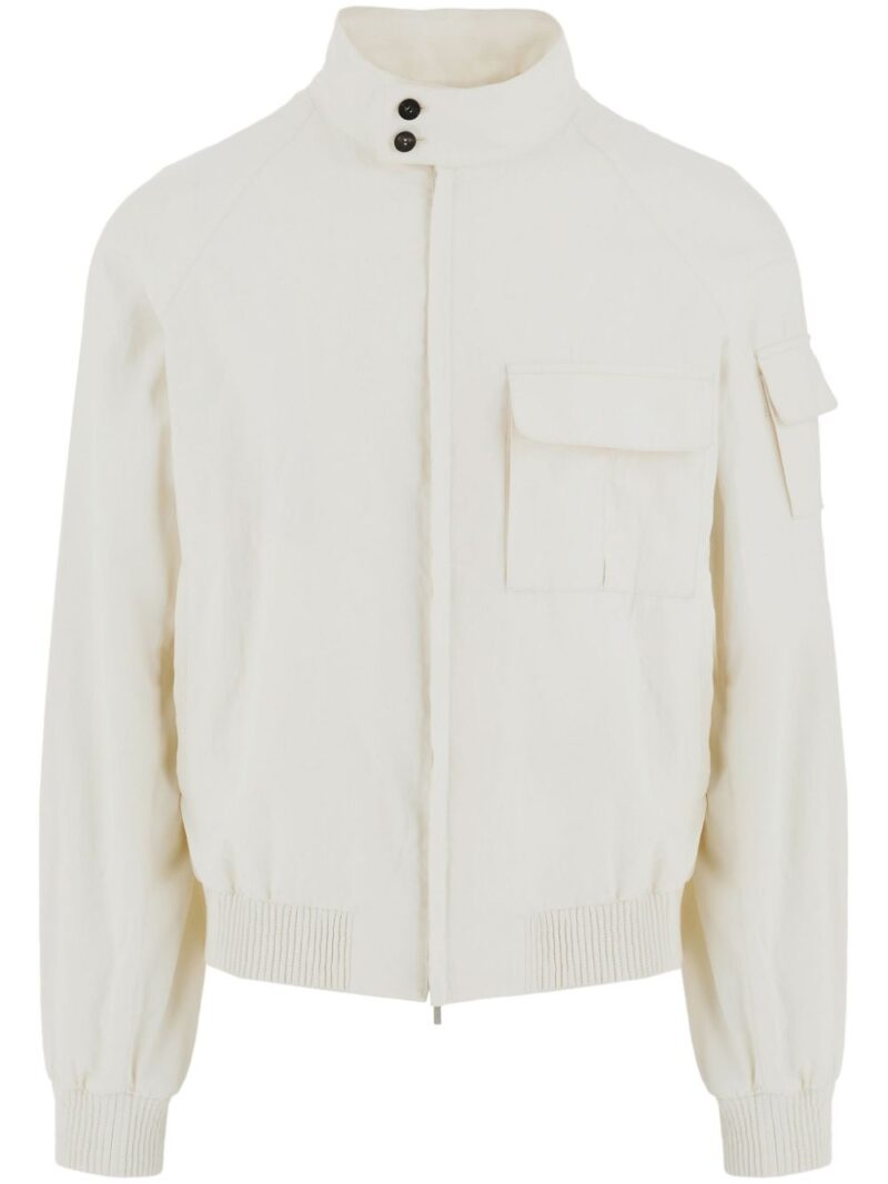 Ferragamo  linen bomber jacket