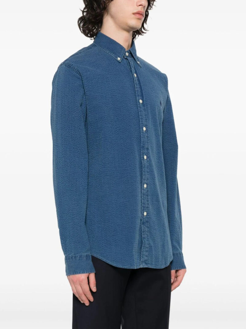 Polo Ralph Lauren  Polo Pony-embroidery seersucker shirt