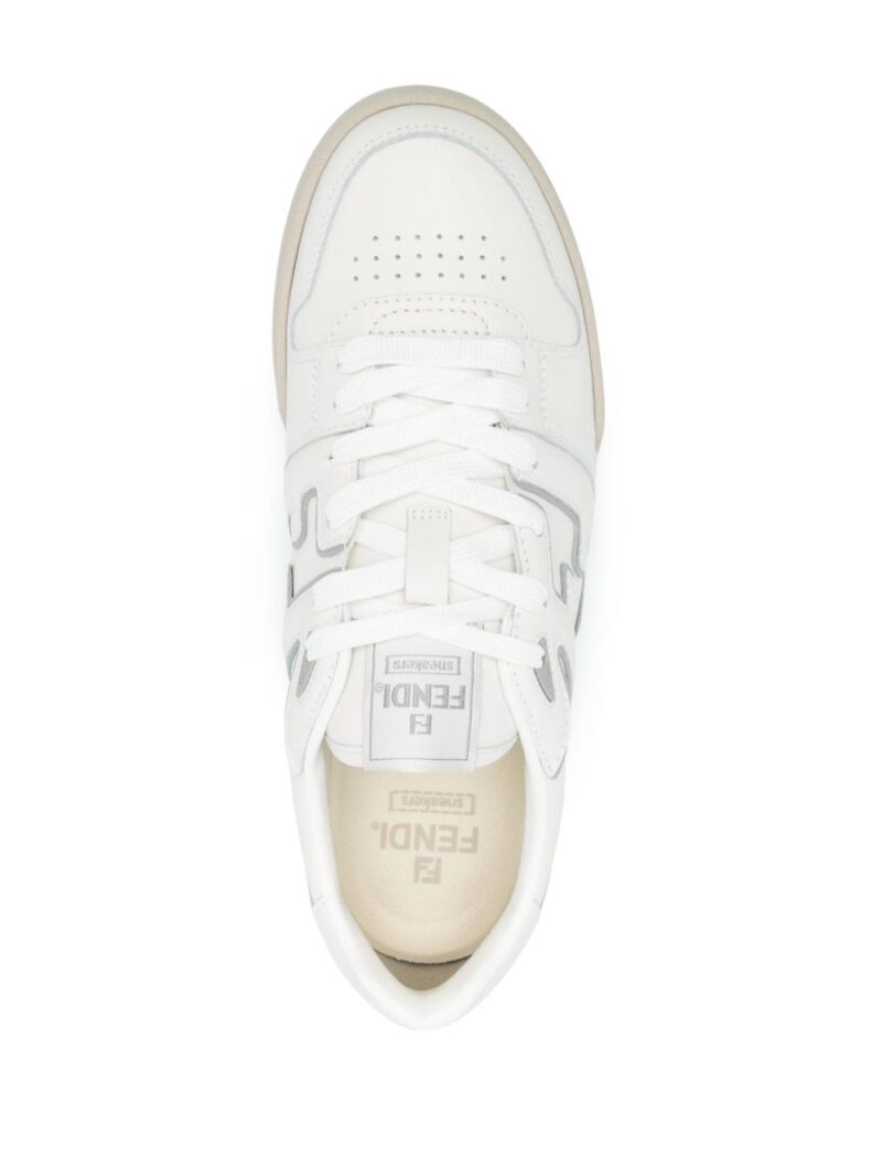 FENDI Match FF-appliqué leather snekaers