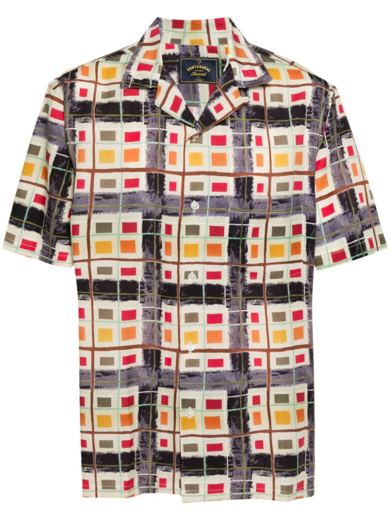 Portuguese Flannel  geometric-print camp-collar shirt