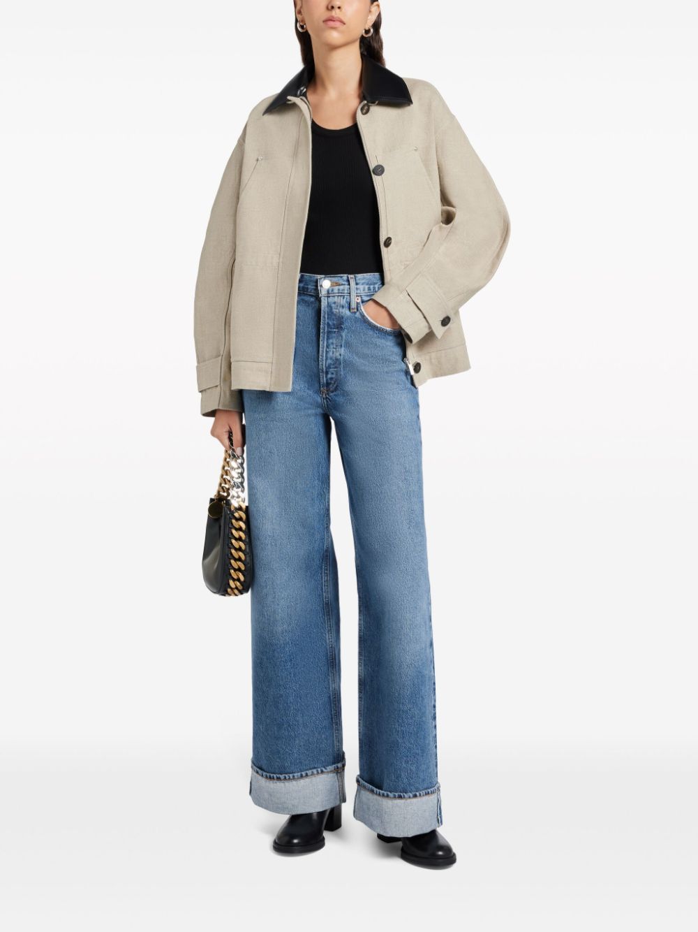 Ferragamo contrasting-collar linen jacket - Image 2
