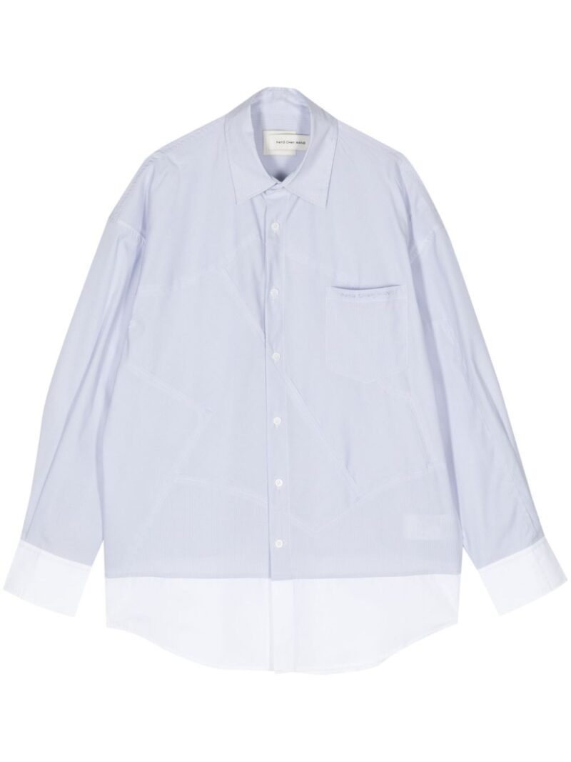 Feng Chen Wang  logo-embroidered patchwork shirt