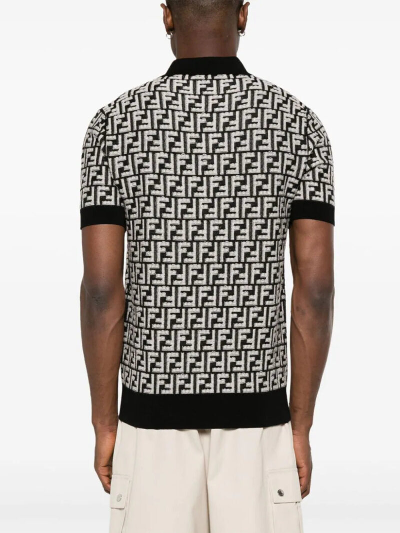 FENDI  FF-motif knitted polo shirt