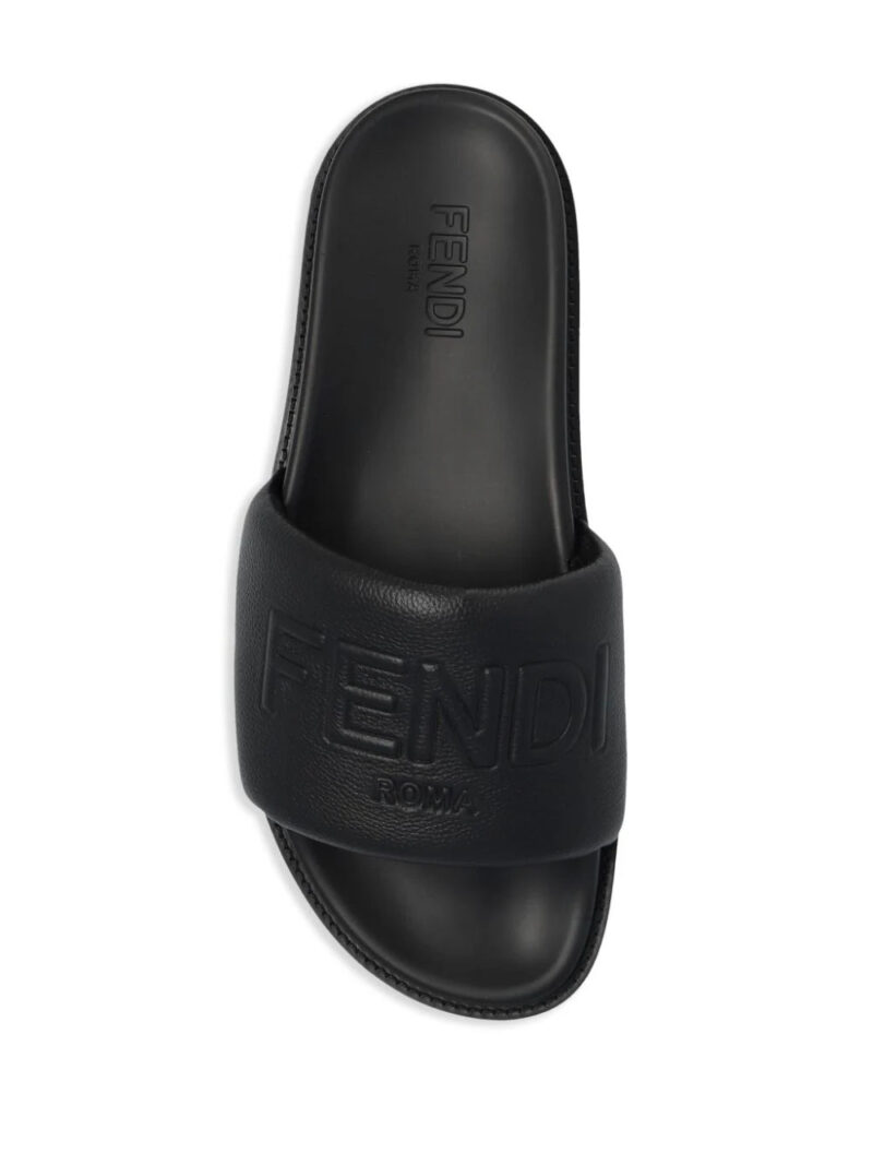FENDI  Fendi Roma leather slides