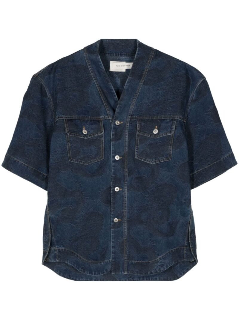 Feng Chen Wang  Dragon jacquard denim shirt