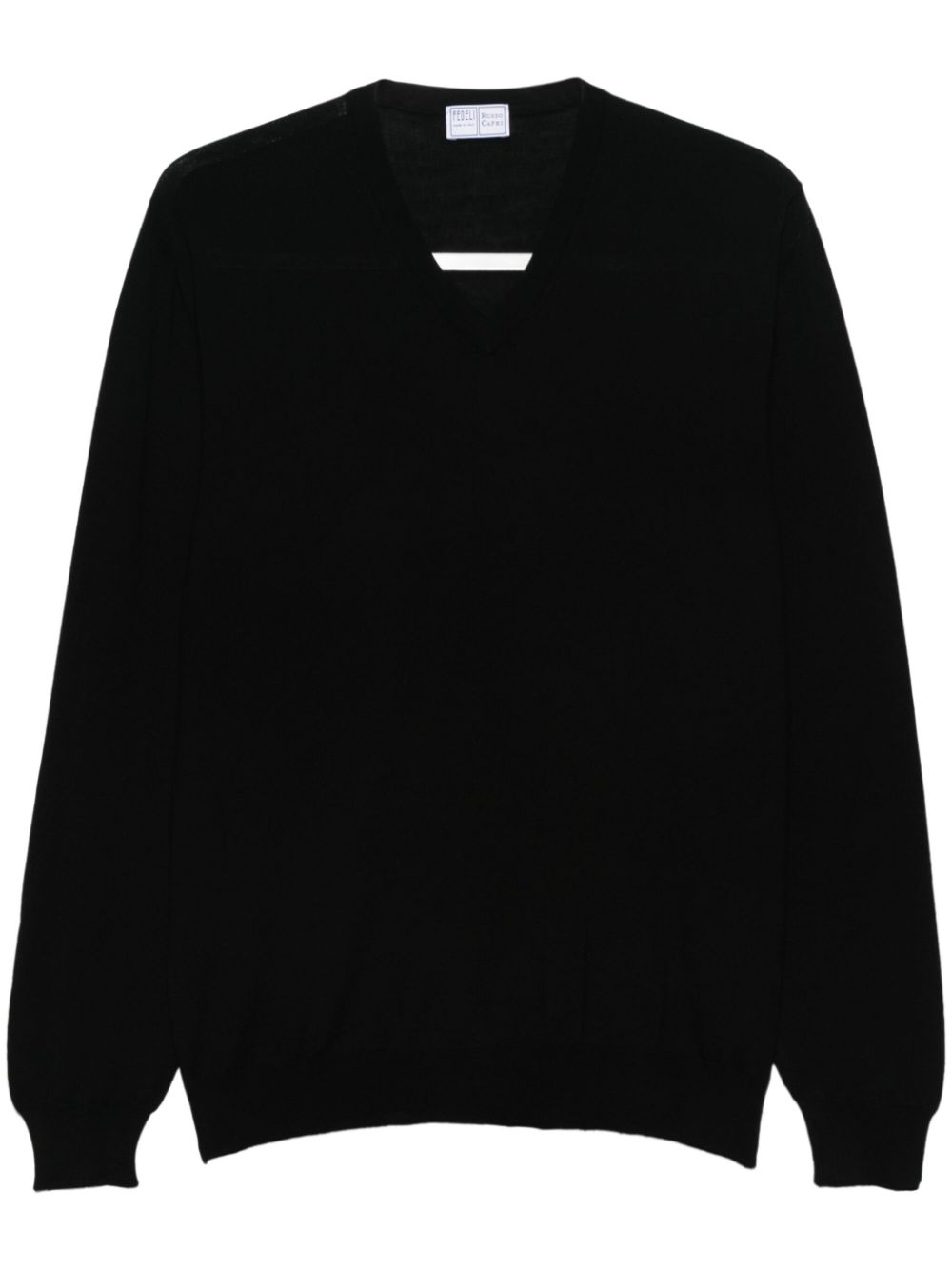 Fedeli V-neck virgin wool jumper