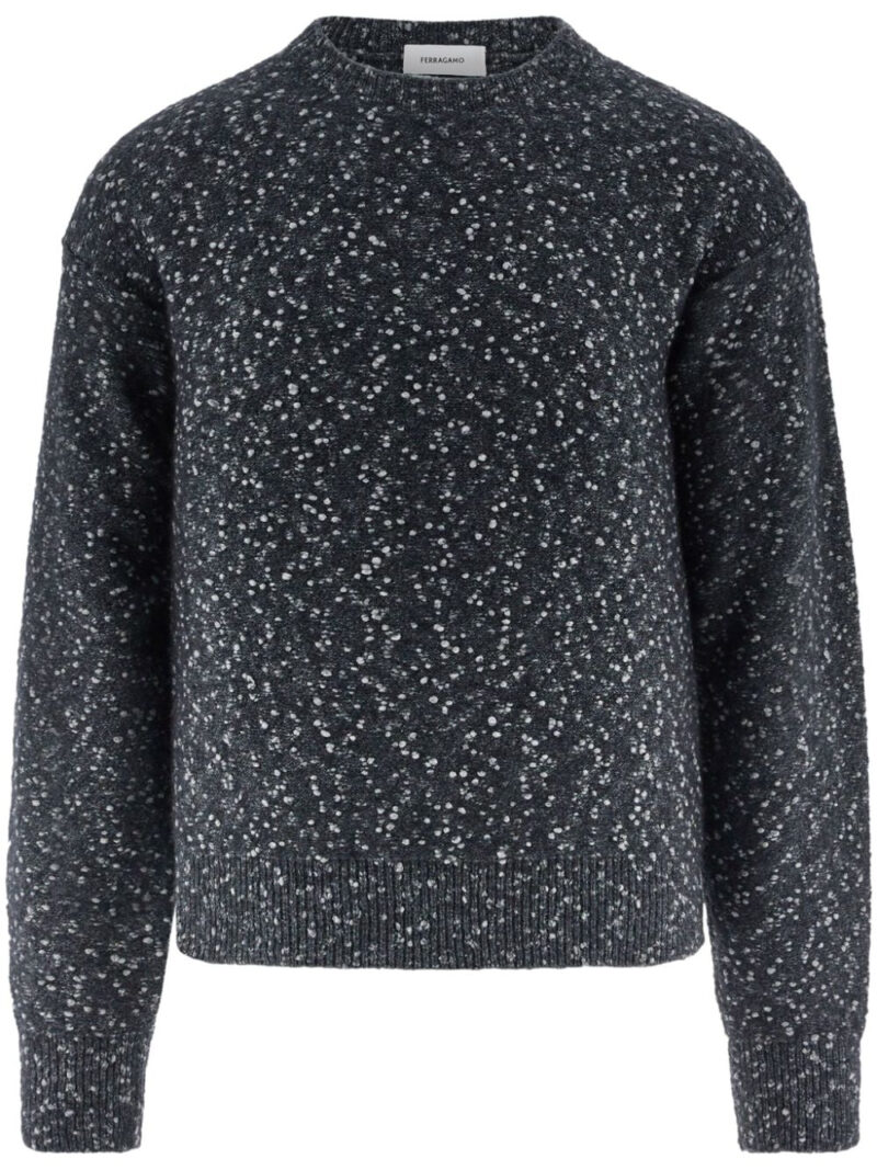 Ferragamo  charcoal grey boucle sweater