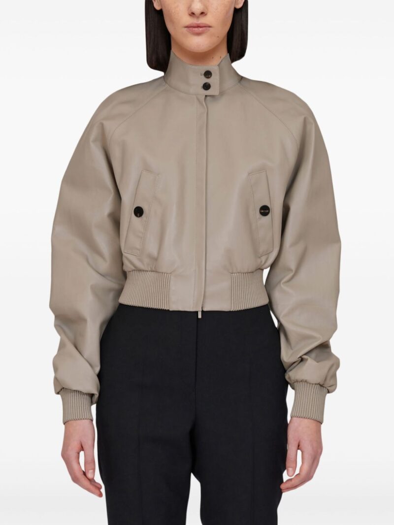 Ferragamo cropped nappa bomber jacket