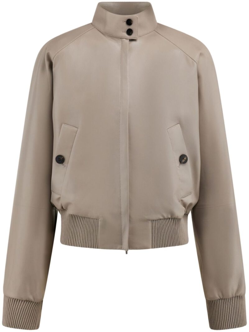 Ferragamo cropped nappa bomber jacket
