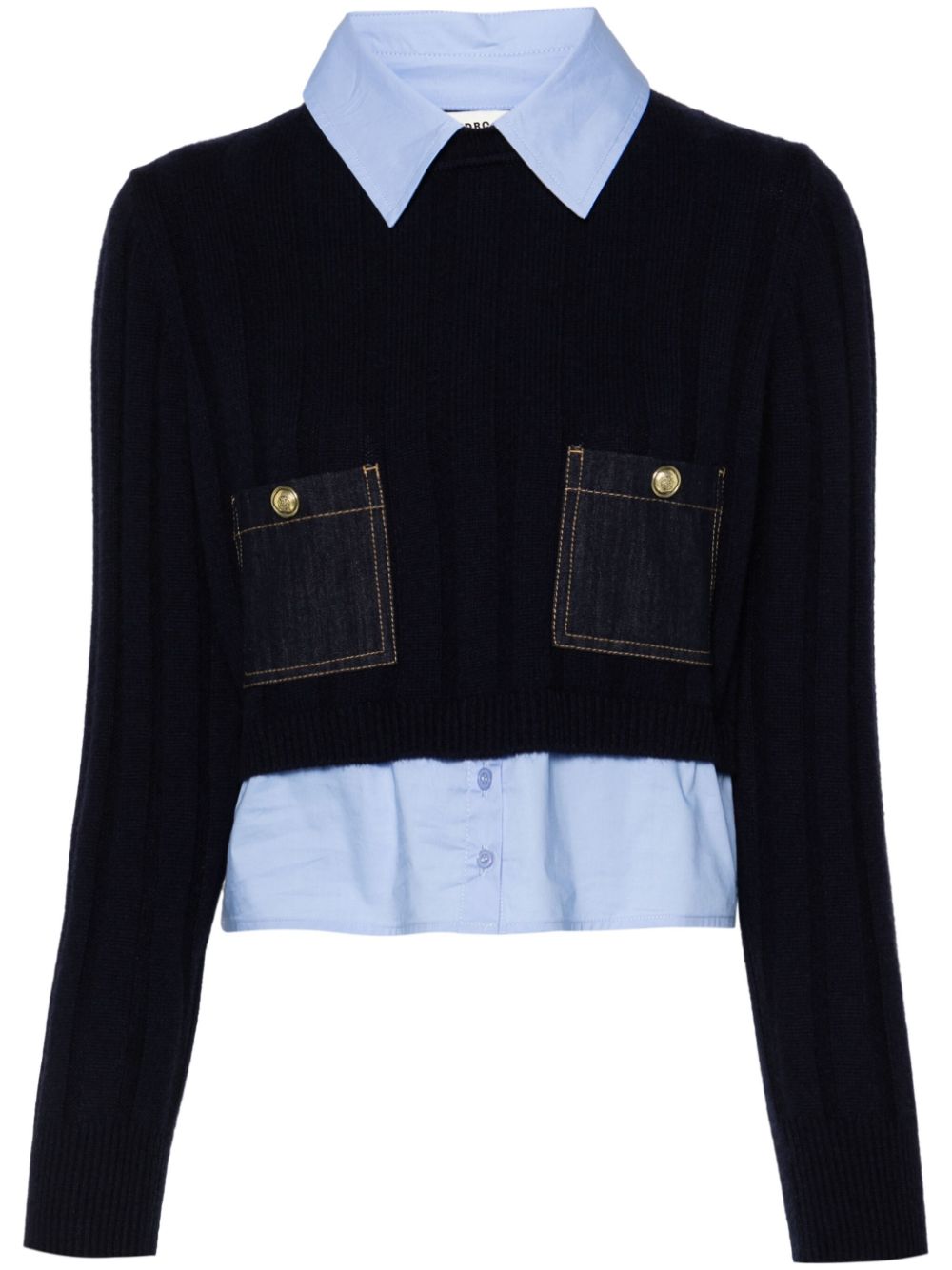 SANDRO layered-detail knitted jumper