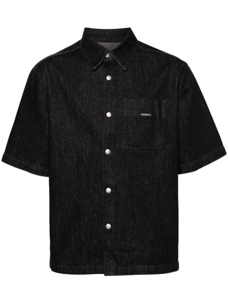 SANDRO press-stud denim shirt