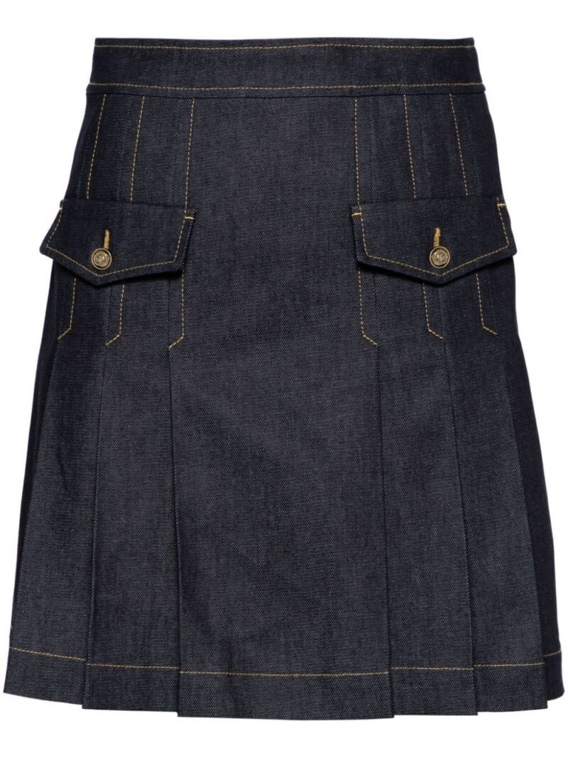 SANDRO  mid-rise pleated denim miniskirt