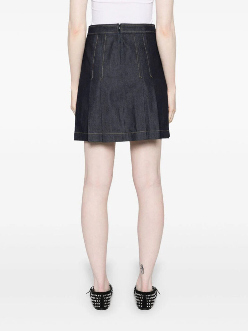 SANDRO mid-rise pleated denim miniskirt