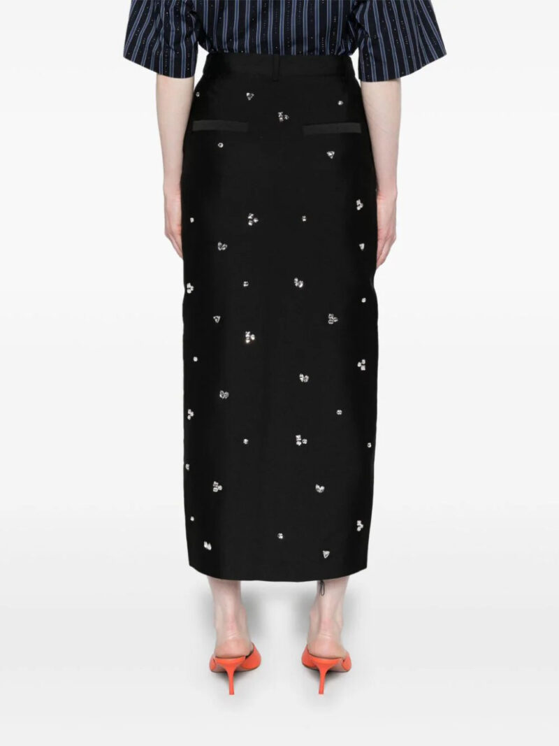 SANDRO  rhinestoned midi pencil skirt