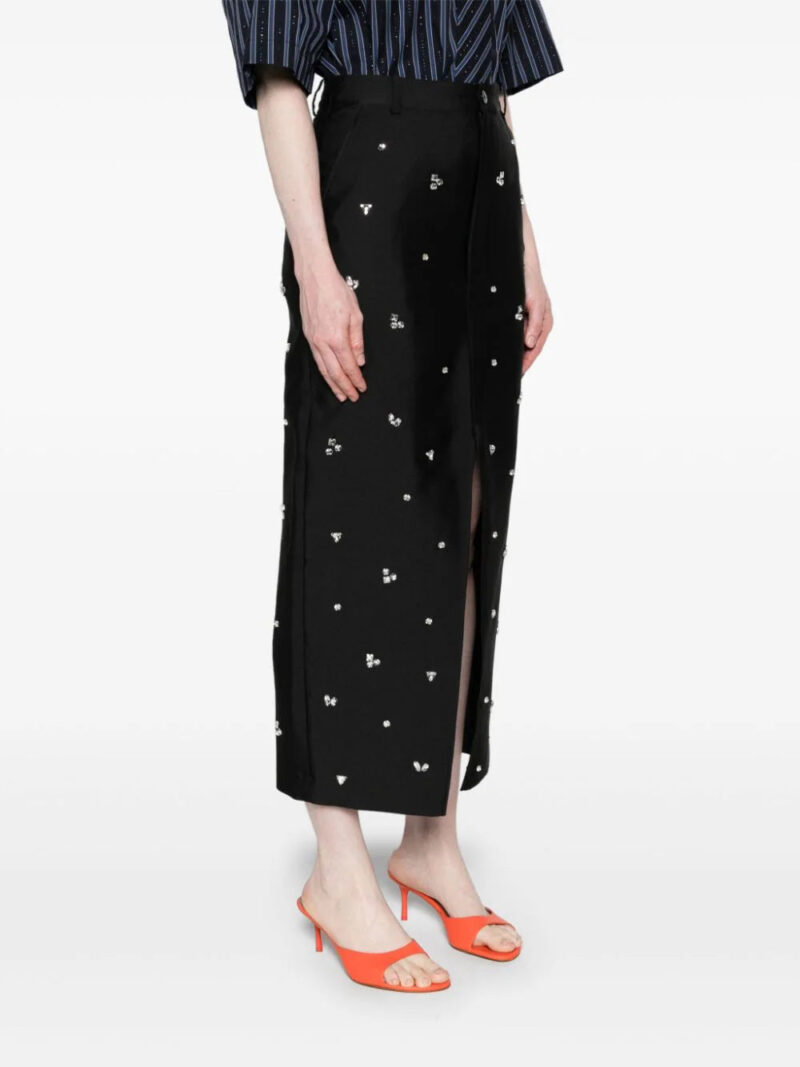SANDRO  rhinestoned midi pencil skirt