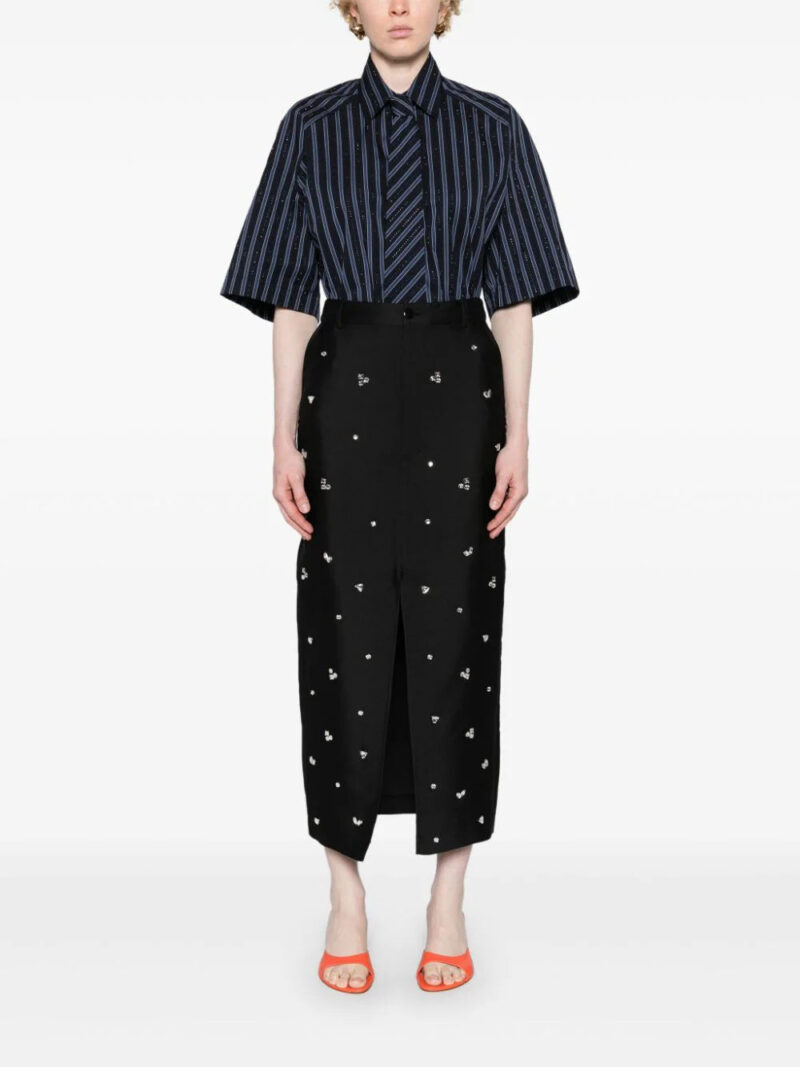 SANDRO  rhinestoned midi pencil skirt