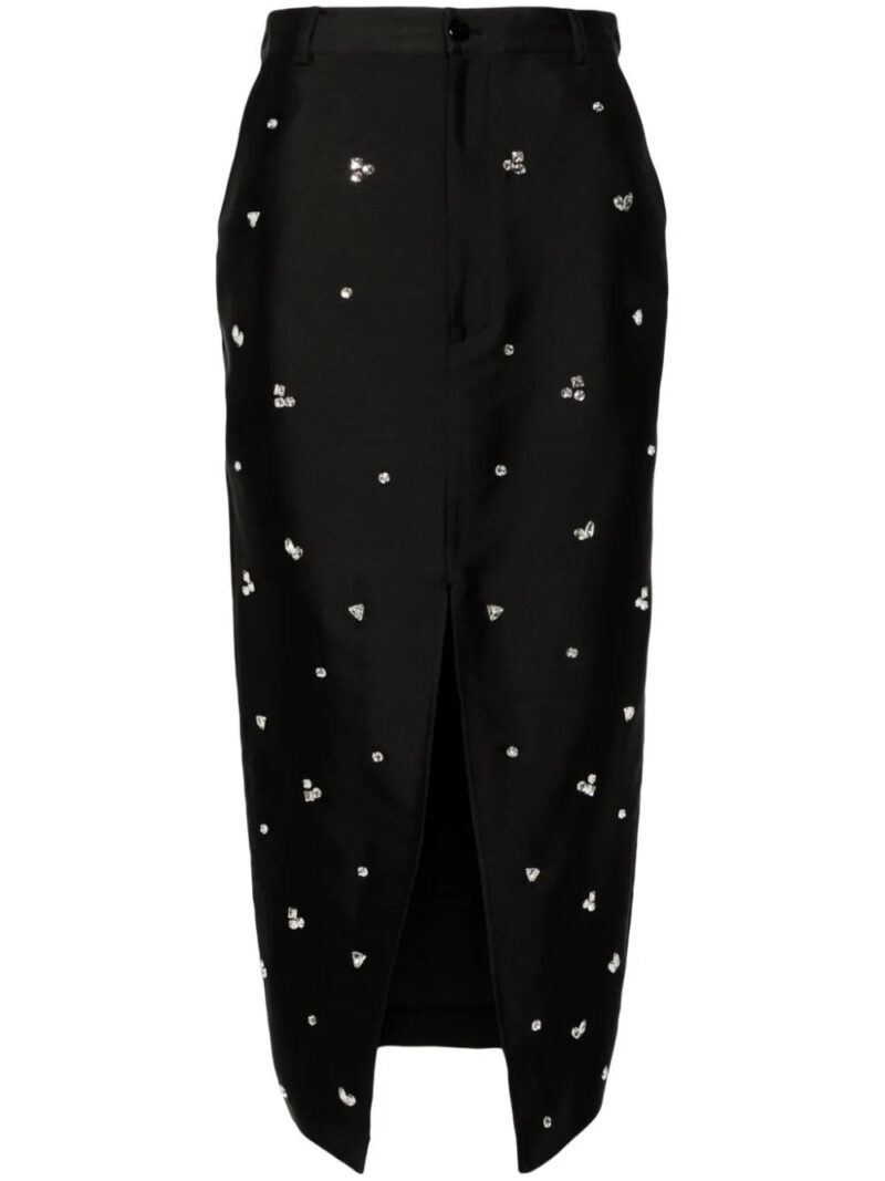 SANDRO  rhinestoned midi pencil skirt