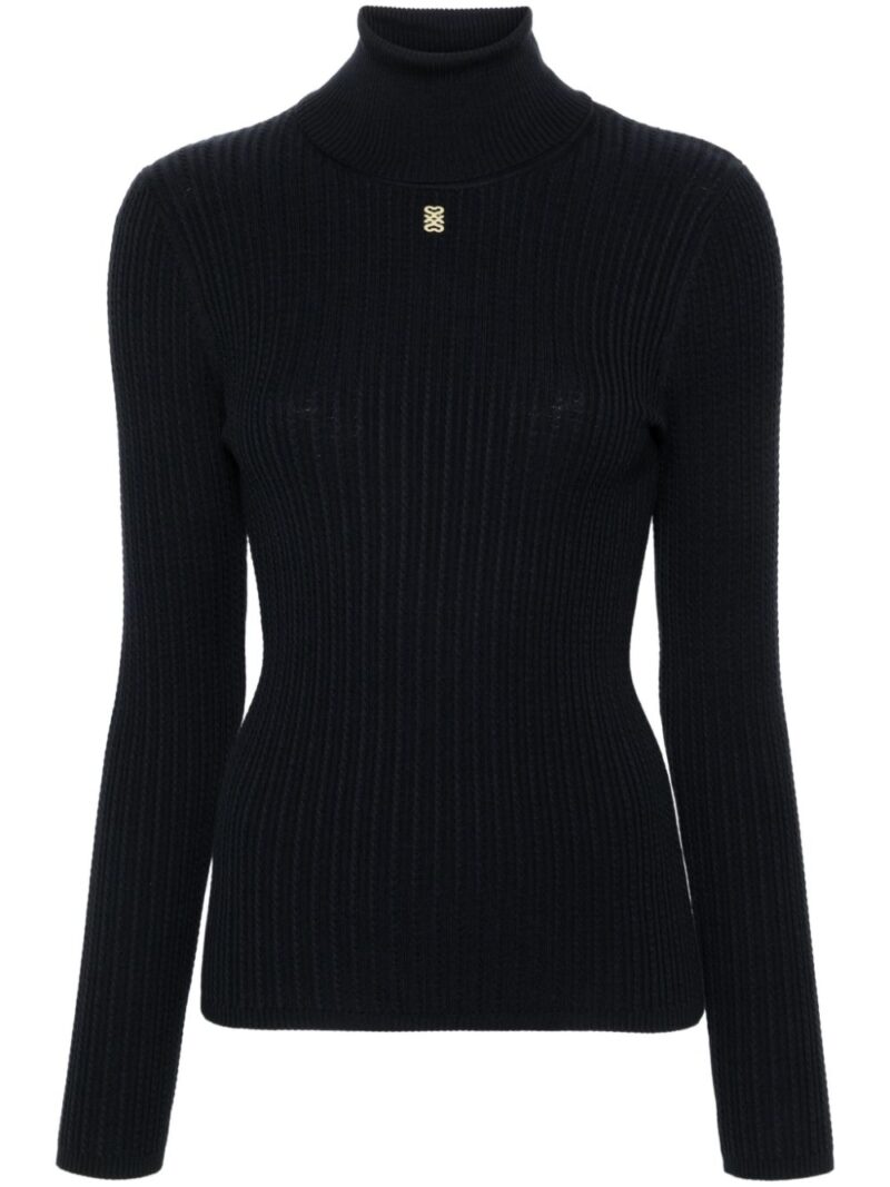 SANDRO  cable-knit roll-neck jumper