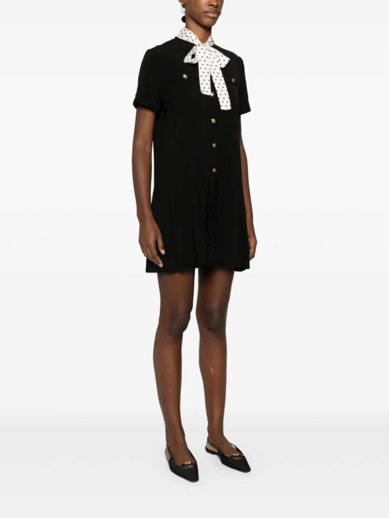 SANDRO pussy-bow collar minidress