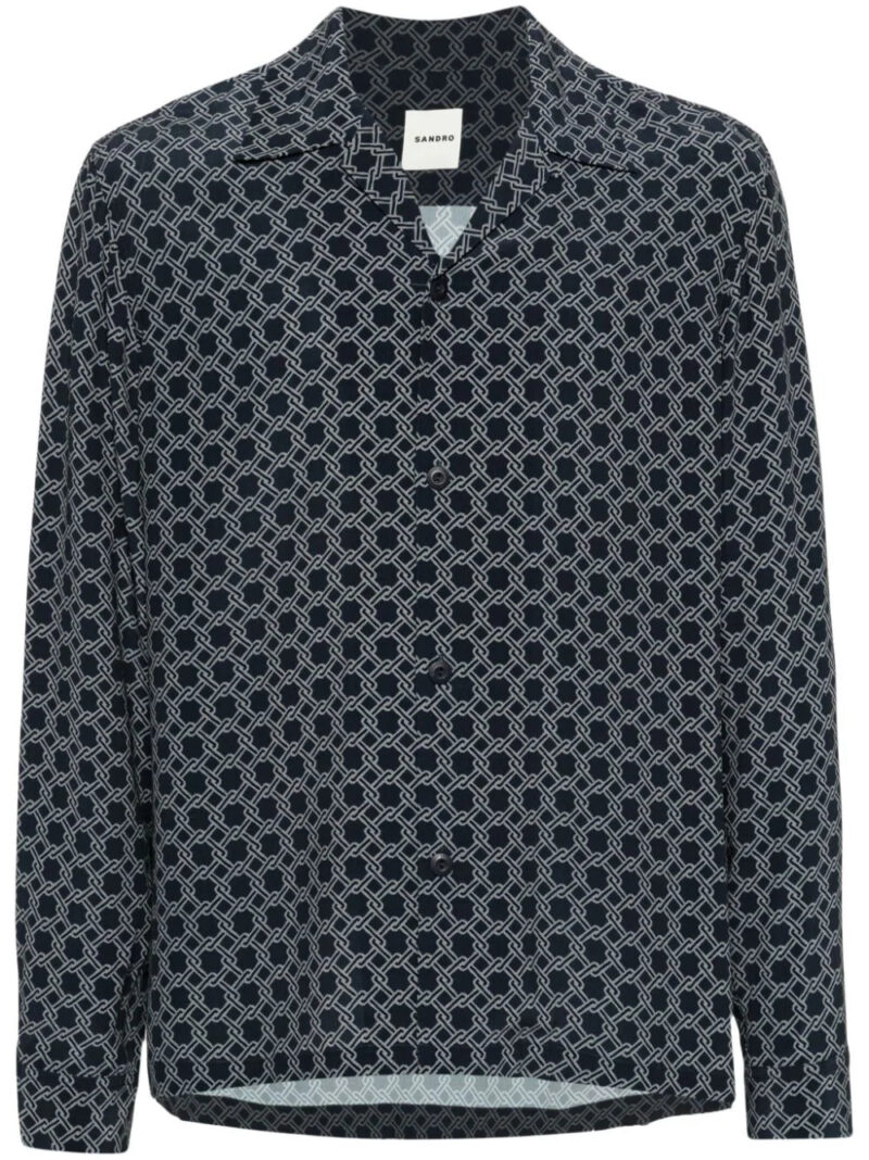 SANDRO  Fence-print shirt