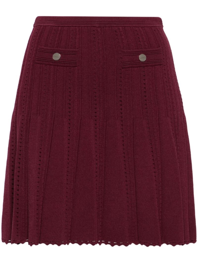 SANDRO  ribbed-knit A-line skirt