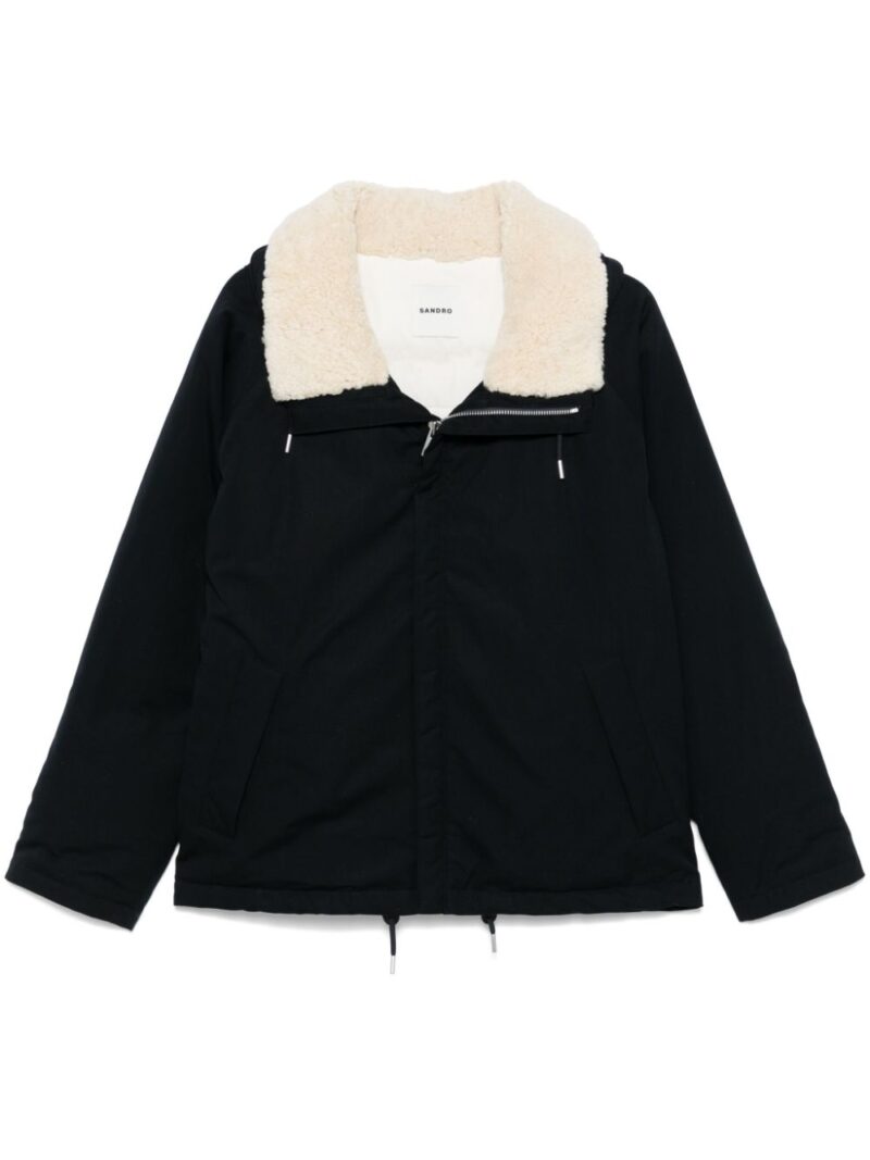 SANDRO  quilted-lining cotton jacket