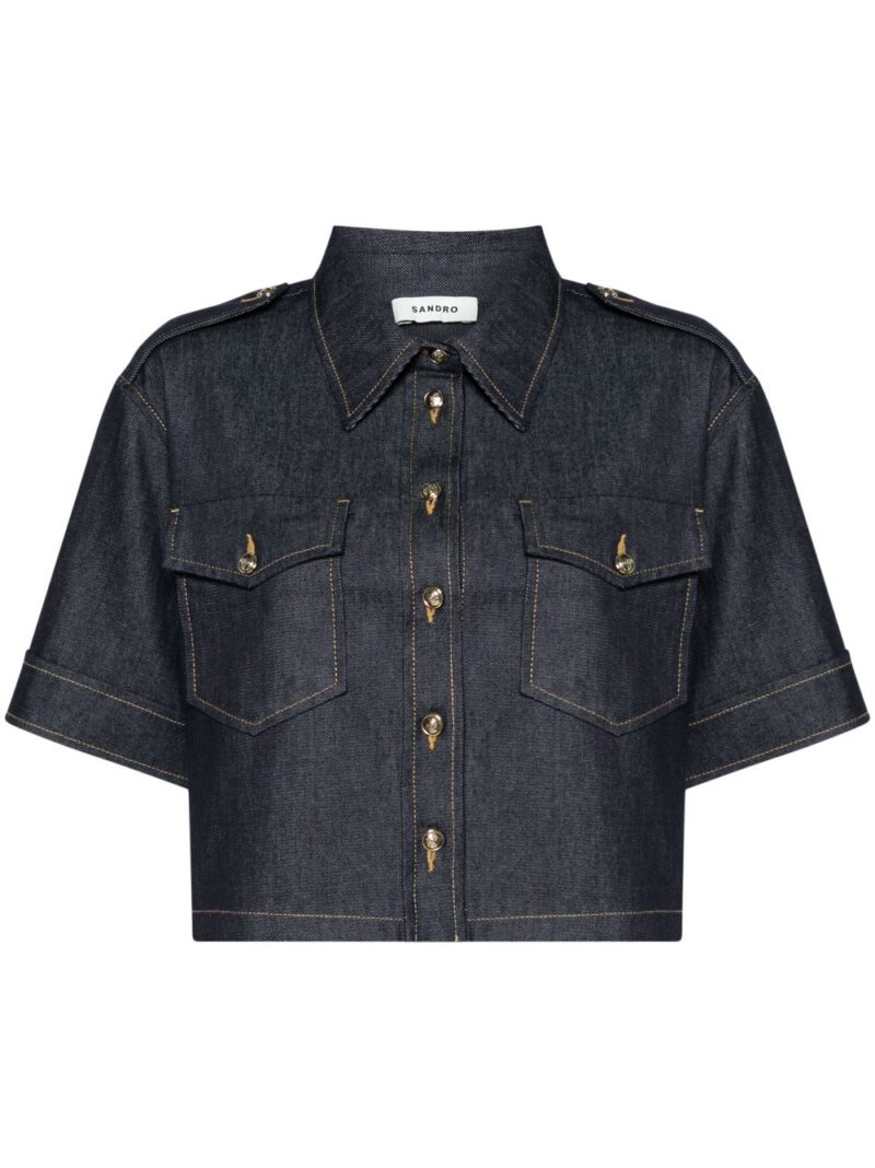SANDRO  cropped denim shirt