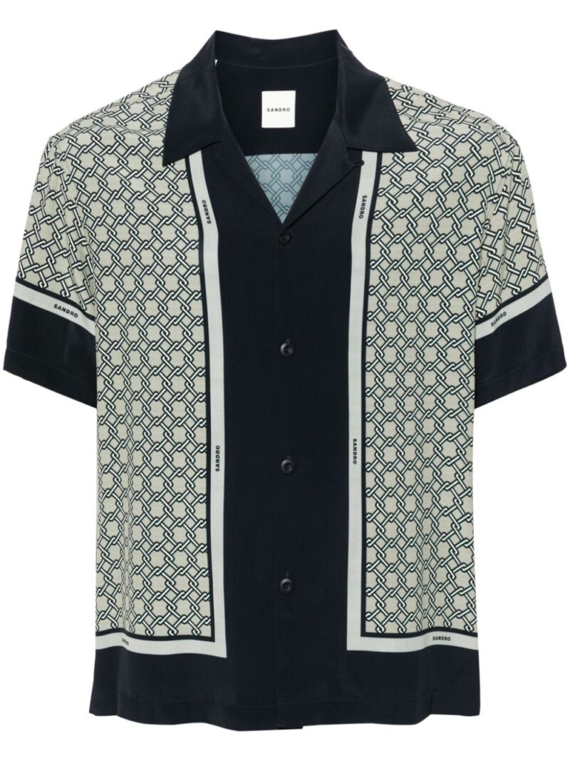 SANDRO  interlock-print satin shirt