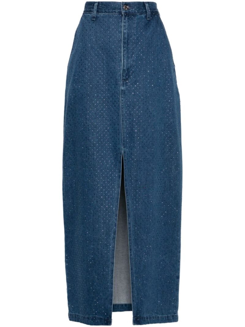 SANDRO  rhinestone-embellished denim skirt