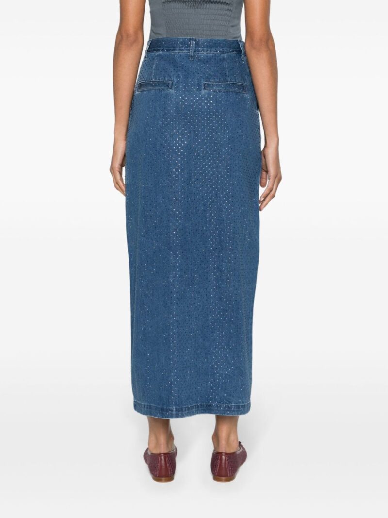 SANDRO  rhinestone-embellished denim skirt