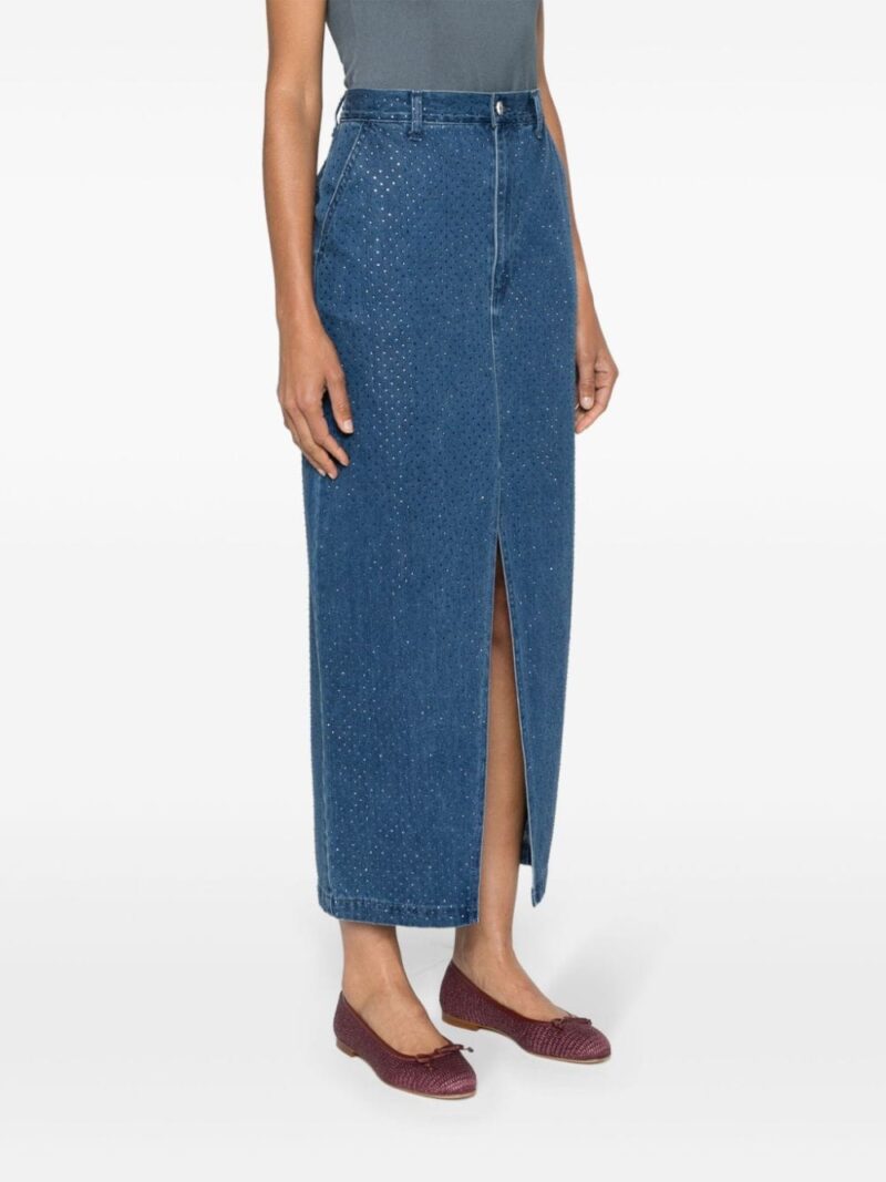 SANDRO  rhinestone-embellished denim skirt
