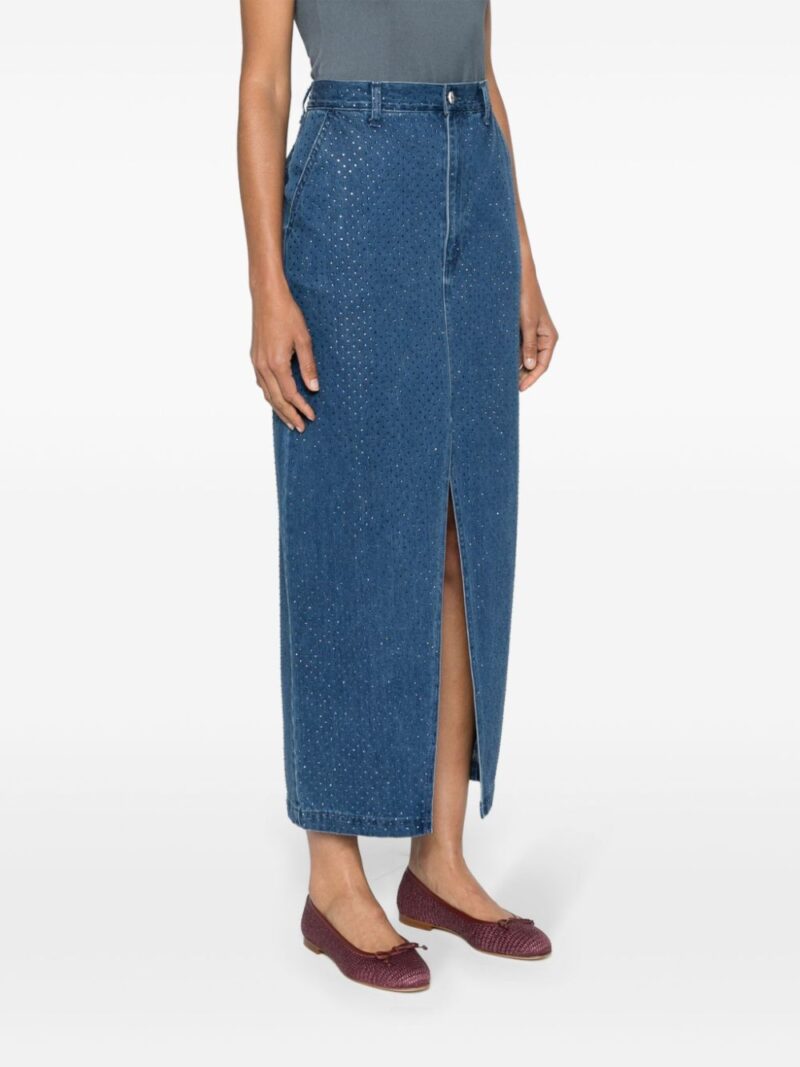 SANDRO  rhinestone-embellished denim skirt