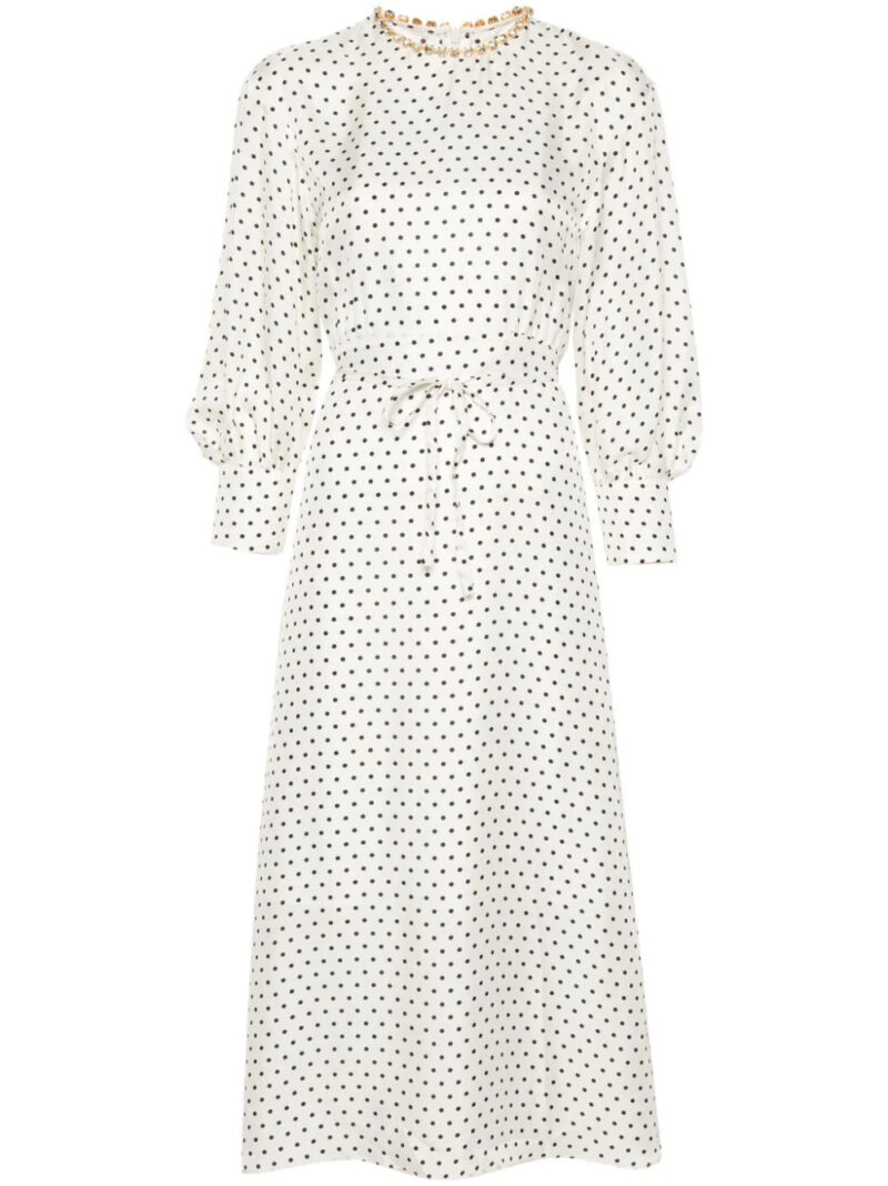SANDRO  polka-dot midi dress