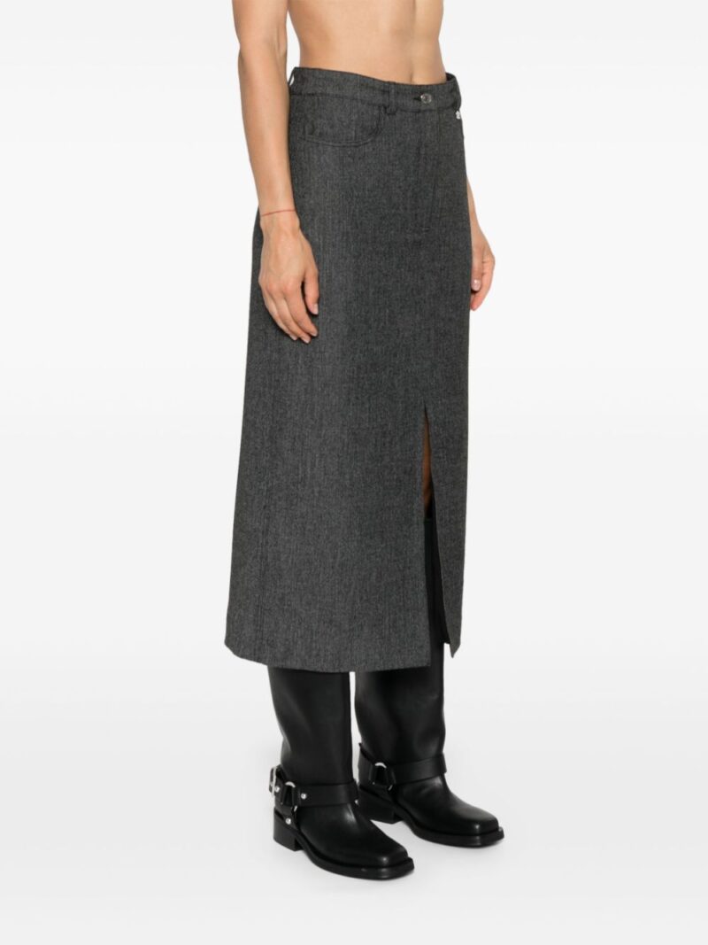 SANDRO  front-slit cotton skirt