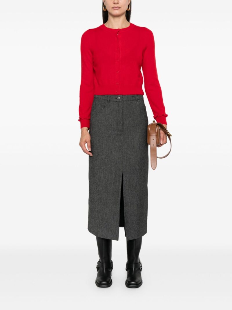 SANDRO  front-slit cotton skirt